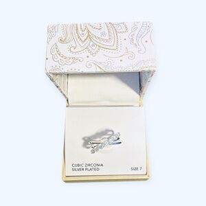 NEW Macy’s Charter One Women’s Cubic Zirconia Silver Plated Elegant Crystal Ring